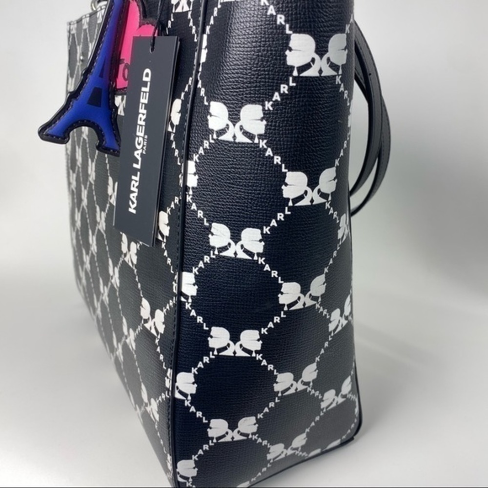 KARL LAGERFELD Tote Bag Signature Print Black - Picture 9 of 12